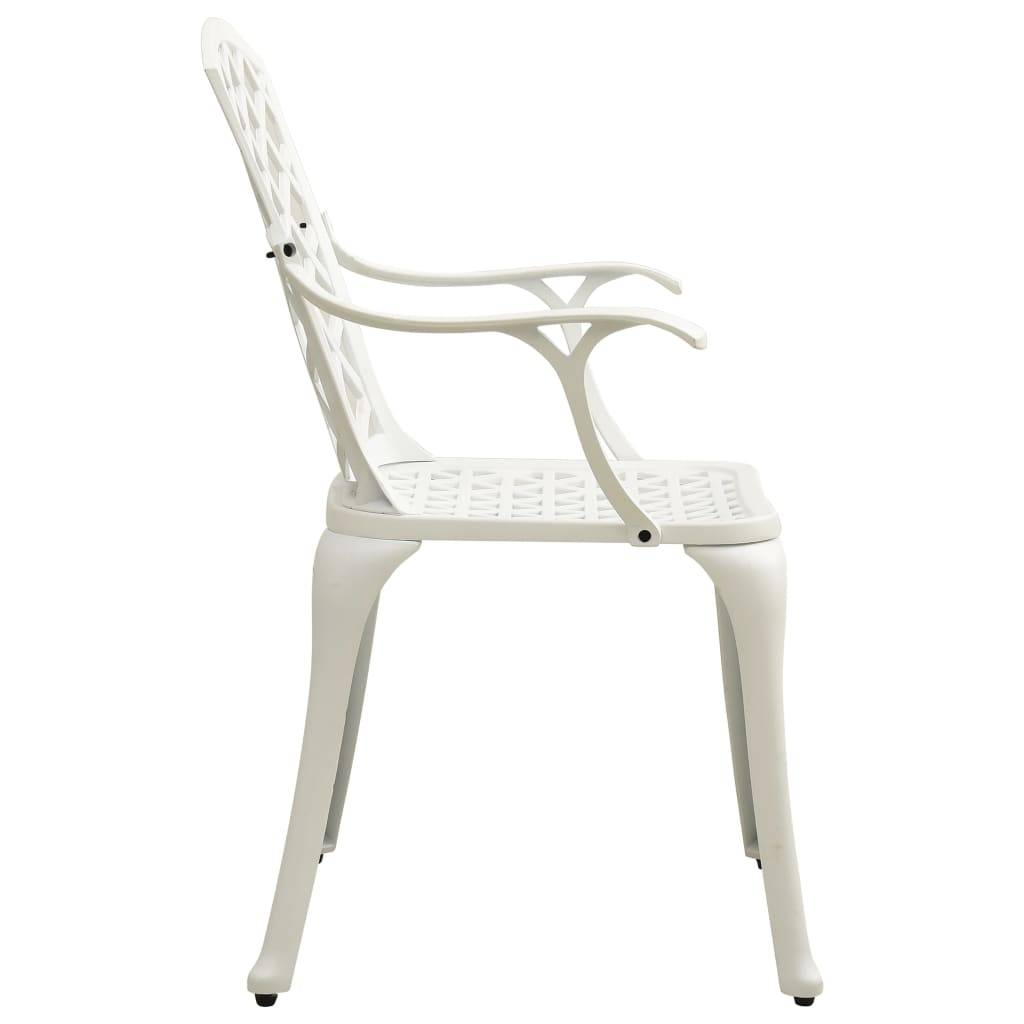 Chaise de jardin aluminium coulé blanc 61 x 60 x 93 cm - PANGIVO - Image 4