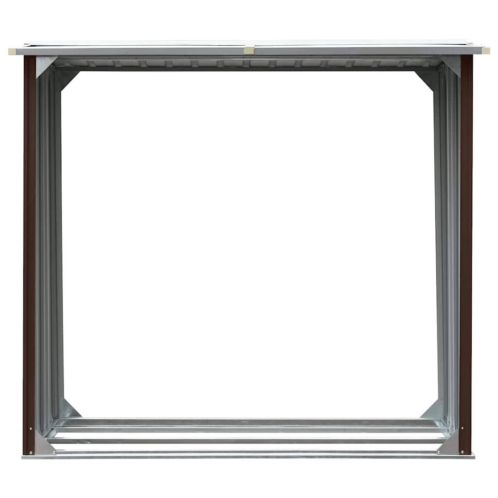 Abri à bûches Acier Galvanisé Rangement Bois de Chauffage 172x91x154 cm Marron - ComfortXL Outdoor Living - Image 3