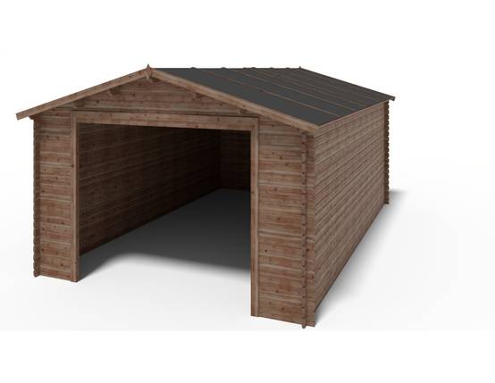 Altanka - Garage en bois - 24m2 - 4x6m - imprégné - Ep. 28mm - couleur: marron - GAR26 - ALTANKA - Image 1