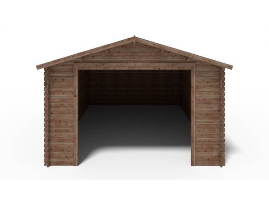 Altanka - Garage en bois - 24m2 - 4x6m - imprégné - Ep. 28mm - couleur: marron - GAR26 - ALTANKA - Image 3