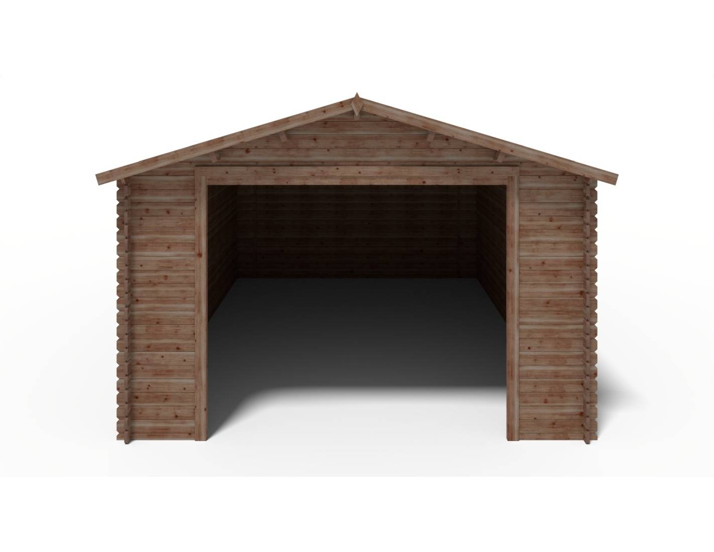 Altanka - Garage en bois - 24m2 - 4x6m - imprégné - Ep. 28mm - couleur: marron - GAR26 - ALTANKA - Image 3