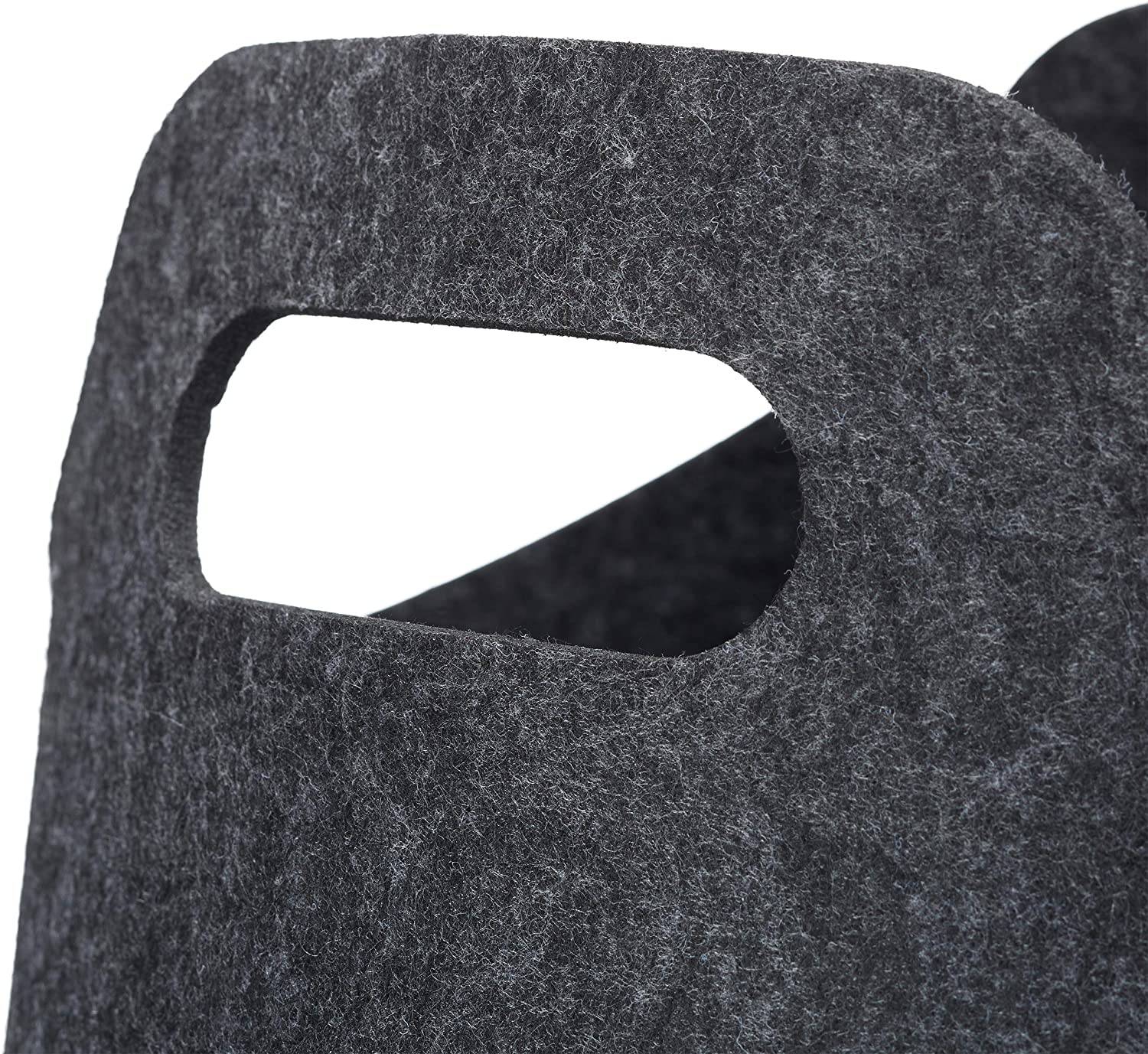 Helloshop26 - Panier à bûches de bois accessoire cheminée en feutre gris foncé - Imagen 3