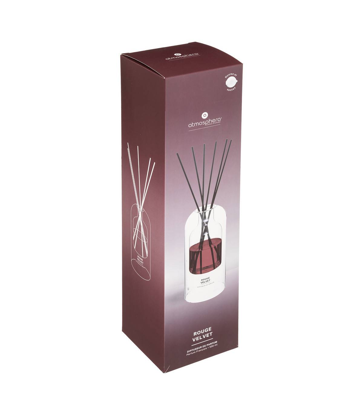 Diffuseur de Parfum Rouge velvet Cerise-Violette-Patchouli  500 ml avec 6 Bâtonnets - Imagen 2
