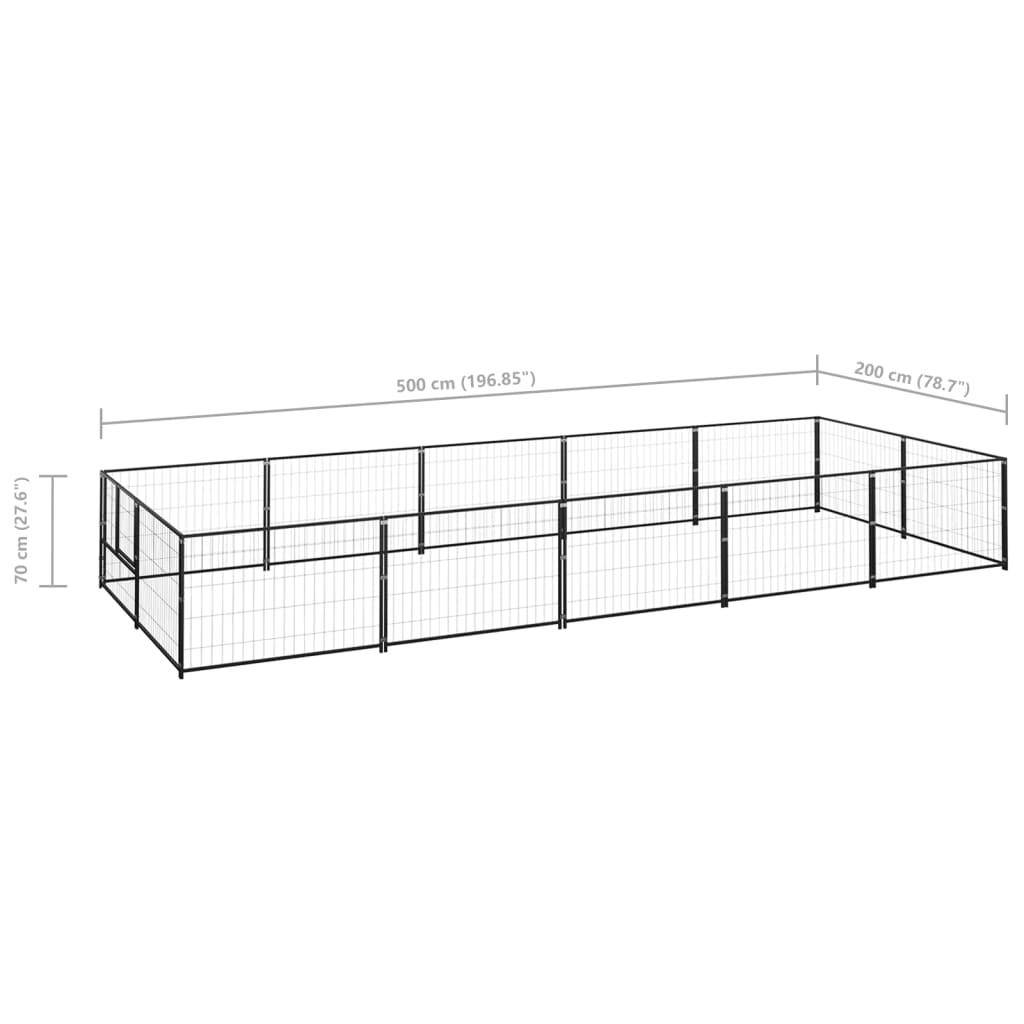Helloshop26 - Chenil extérieur cage enclos parc animaux chien noir 10 m² acier - Imagen 2