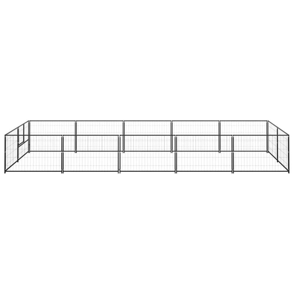 Helloshop26 - Chenil extérieur cage enclos parc animaux chien noir 10 m² acier - Imagen 3
