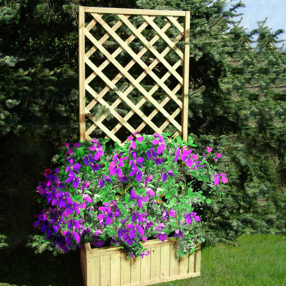 Jardinière en bois avec treillage petit modèle - Passiflore - Cémonjardin - Imagen 3
