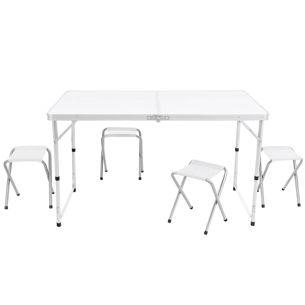 Table de camping pliante avec  4 tabourets. - TERRE JARDIN - Image 1