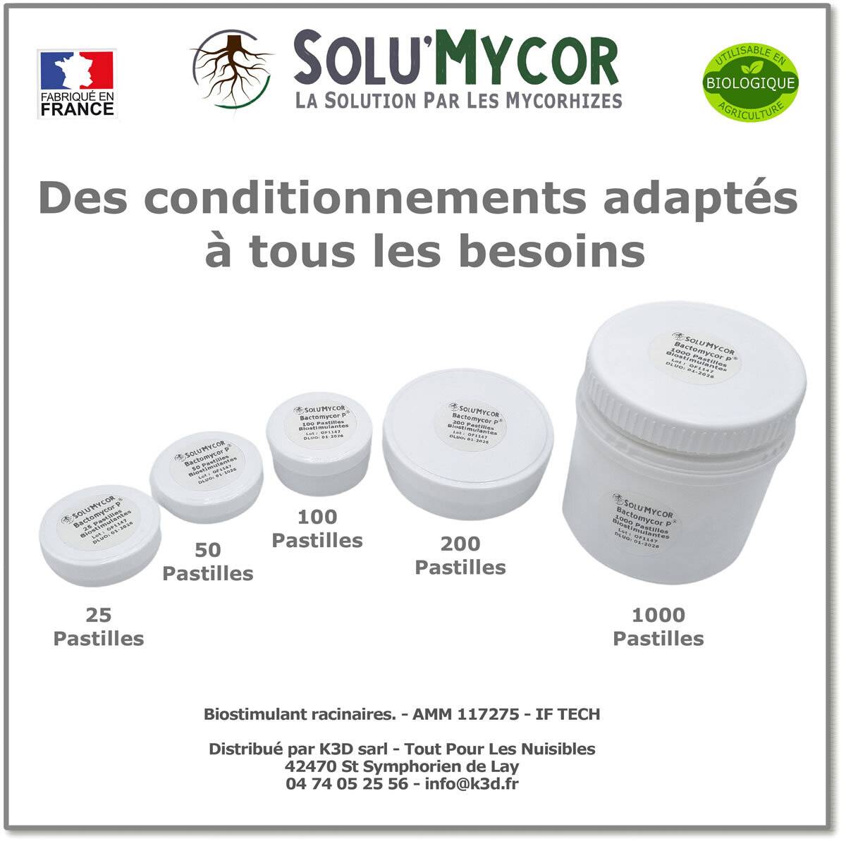 SoluMycor 50 Pastilles Biostimulantes Fleurs et graminees Semis Plantation Developpement racinaire - Image 2