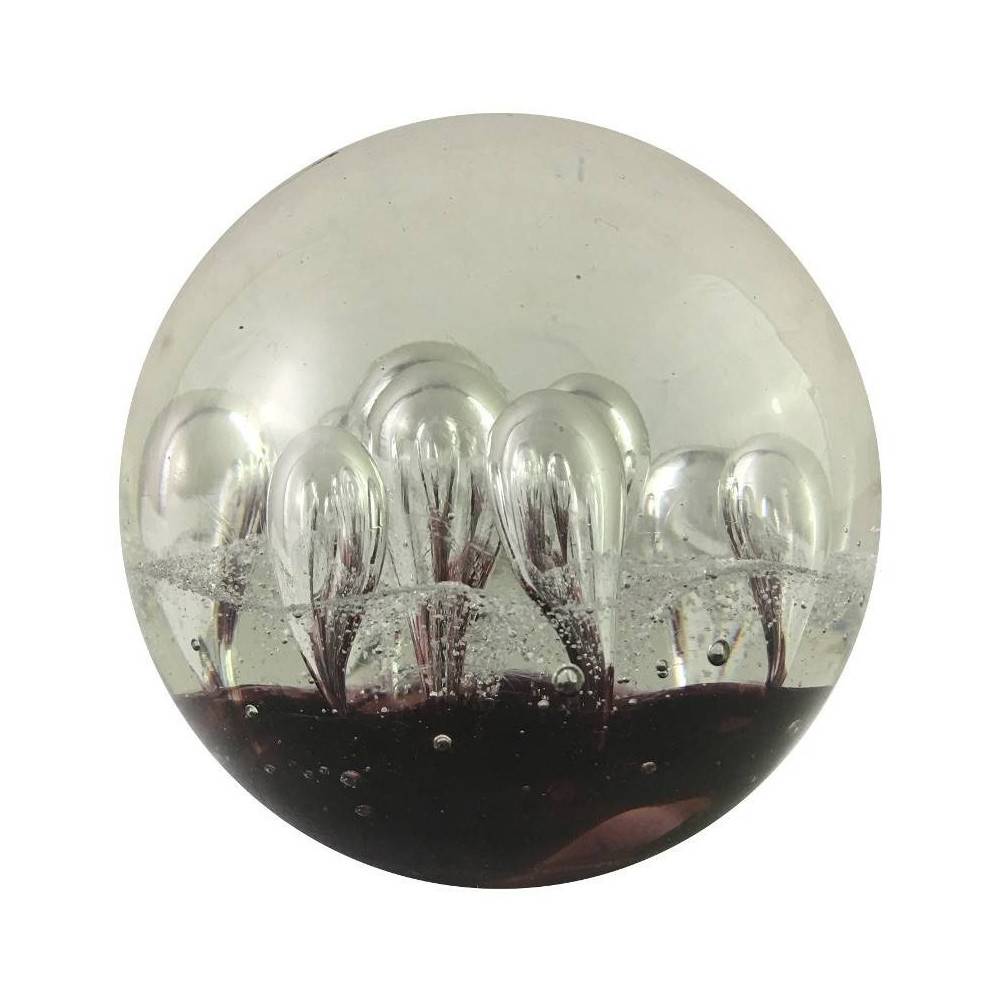 ° Presse papier sulfure "Gouttes" en verre noir Ø.8 cm Chemin de campagne - Imagen 1