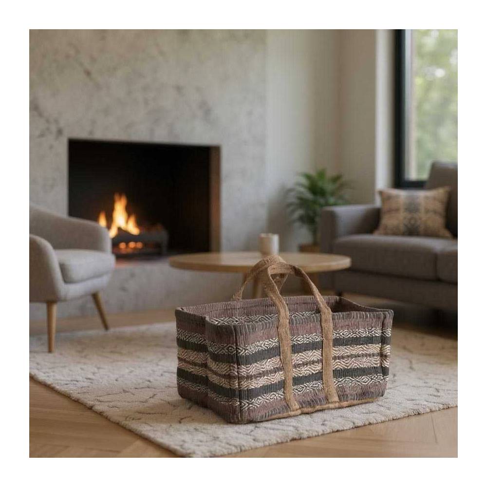 Aubry Gaspard - Sac à bûches en toile de jute épaisse Pampa - Imagen 2