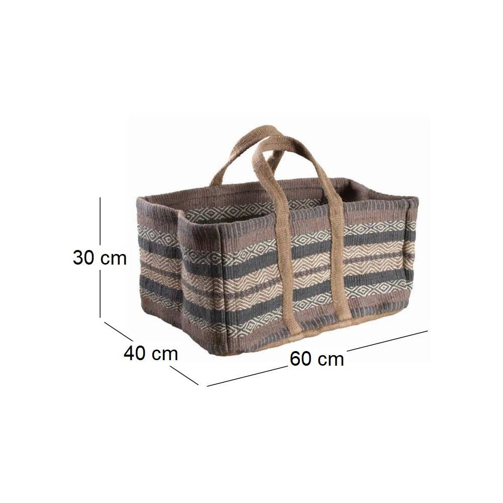 Aubry Gaspard - Sac à bûches en toile de jute épaisse Pampa - Imagen 3