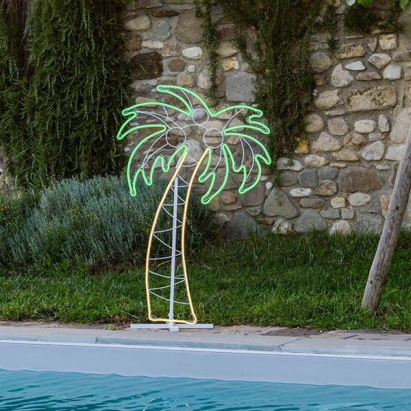 Lotti - Lampe néon déco palmier 120CM 672 leds blanc chaud / rose extérieur Lotti - Imagen 5