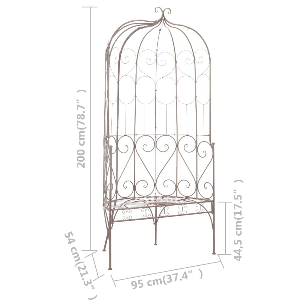 Maison Chic - Banc de jardin - Banc d'extérieur - Banquette 95 cm Fer Marron antique - Image 6