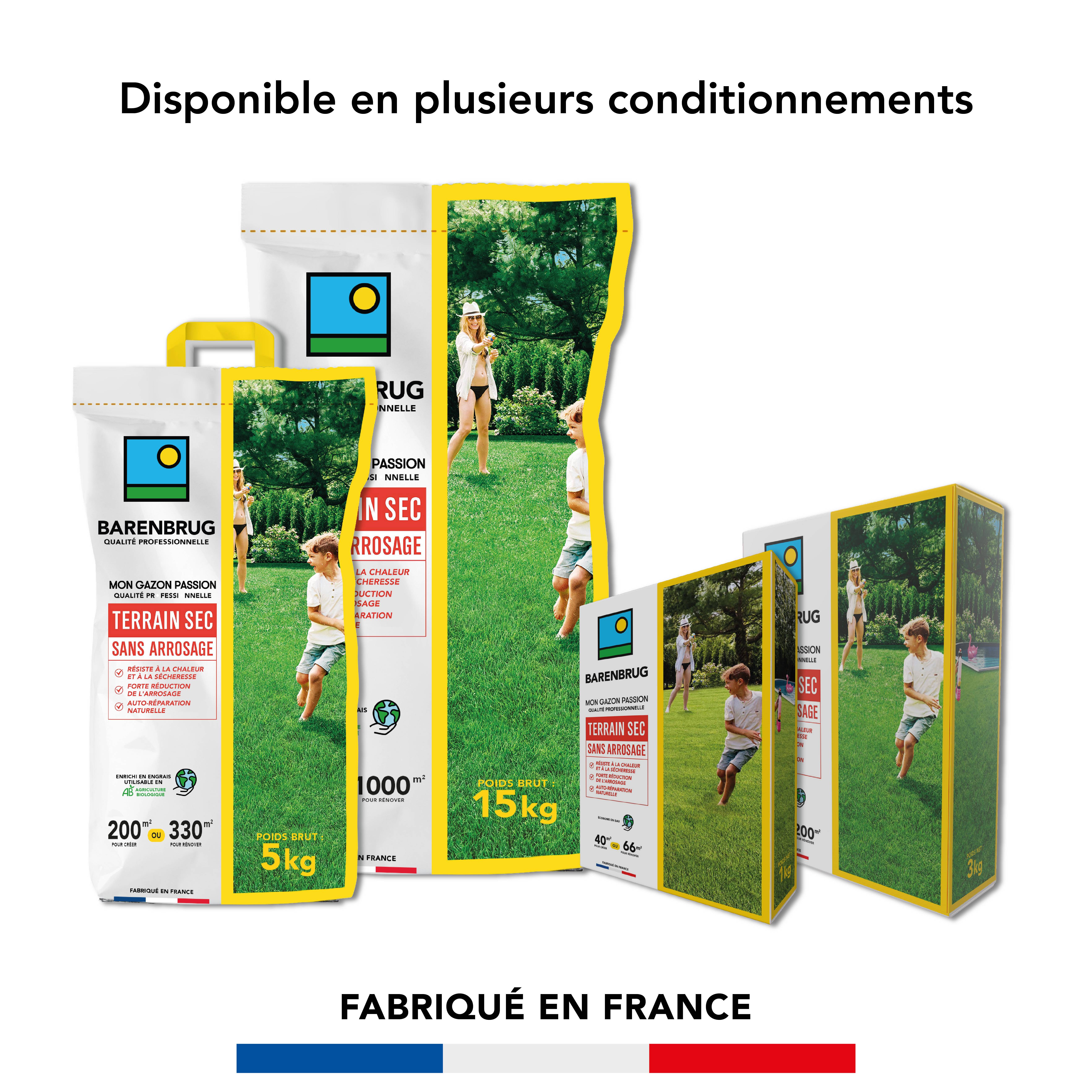 Gazon Terrain Sec sans arrosage - Résiste à la Chaleur et à la Sécheresse - Forte Réduction de l'Arrosage - Autoréparation Naturelle - 5KG - BARENBRUG - Image 7