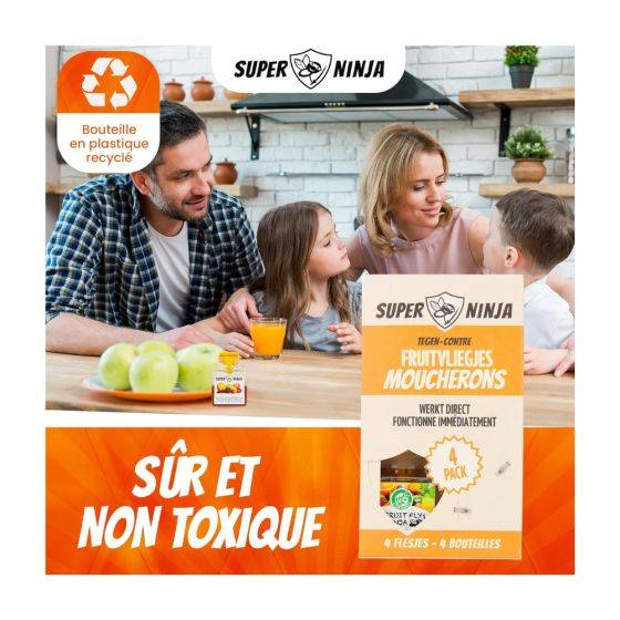 Superninja - Pièges (x4) contre les mouches des fruits (drosophile) - Imagen 2