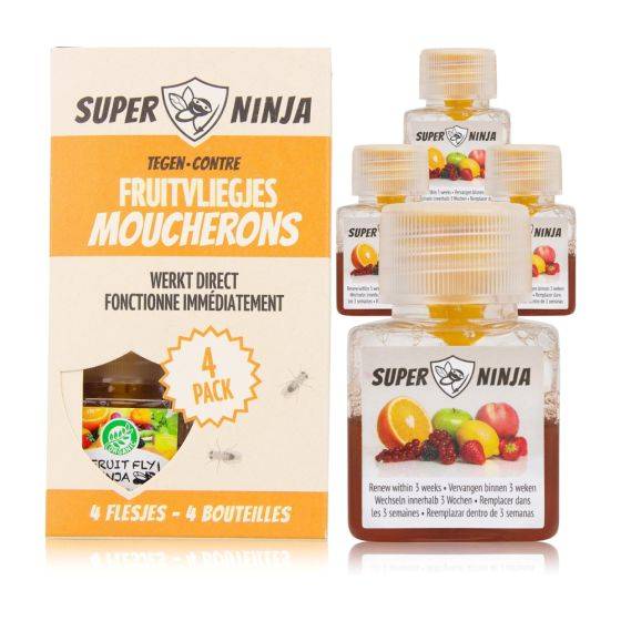 Superninja - Pièges (x4) contre les mouches des fruits (drosophile) - Imagen 1
