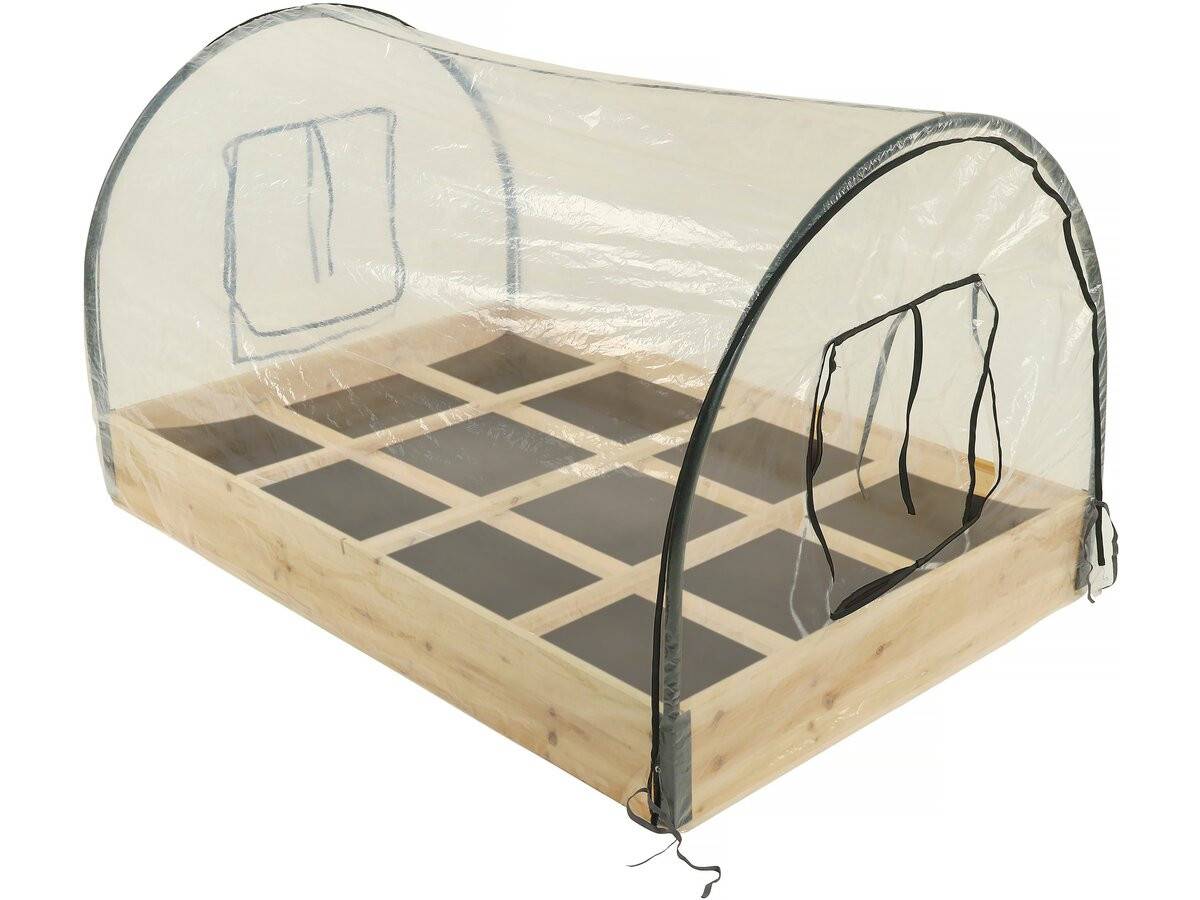 Carré Potager En Bois "muscari" - 116 X 81 X 67,5 Cm - Avec Housse Serre Châssis -habitat Et Jardin - Imagen 1