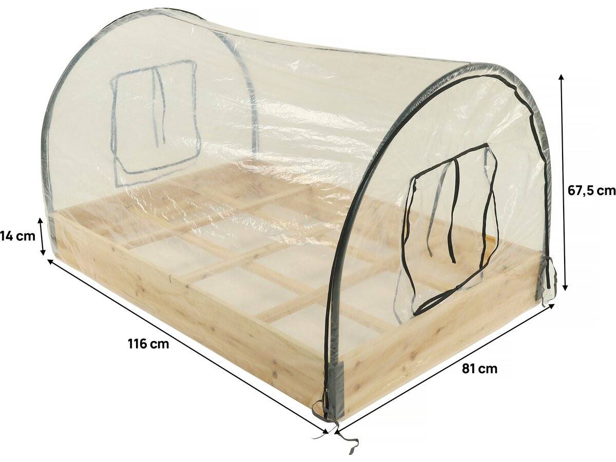 Carré Potager En Bois "muscari" - 116 X 81 X 67,5 Cm - Avec Housse Serre Châssis -habitat Et Jardin - Imagen 2