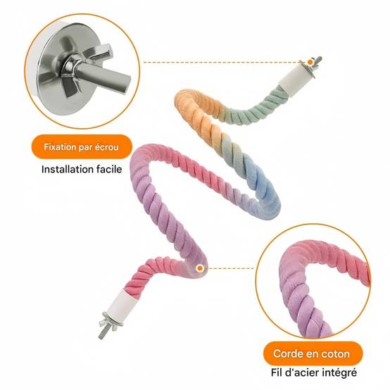 IntiMeg - Jouet pour oiseaux spirale en corde IntiMeg - Image 4
