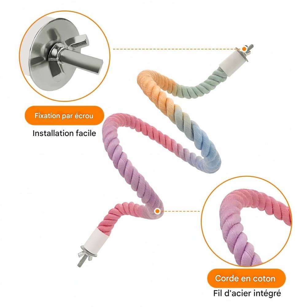 IntiMeg - Jouet pour oiseaux spirale en corde IntiMeg - Image 4