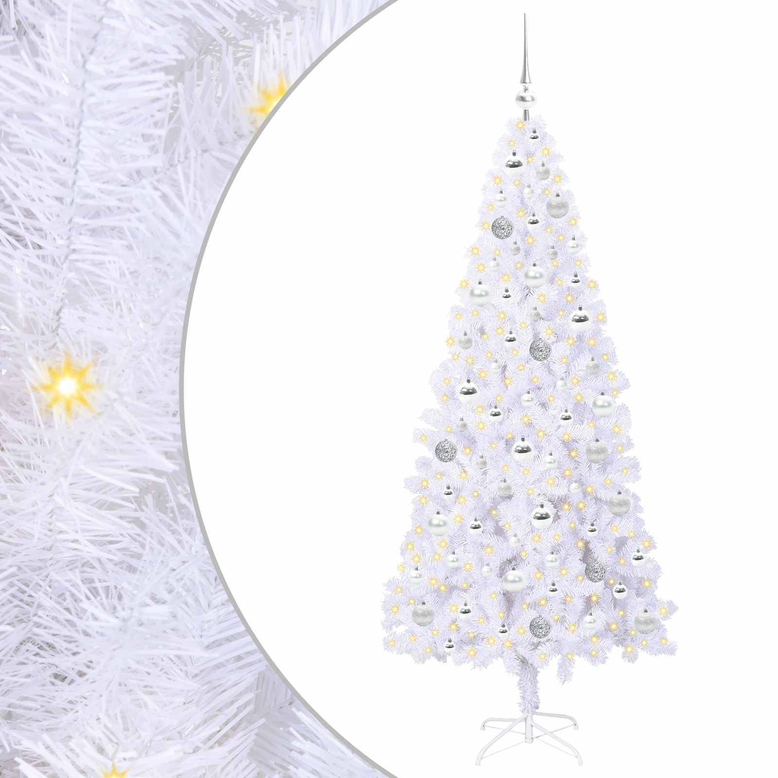 Vidaxl - Sapin de Noël artificiel avec 300 LED Blanc 180 cm PVC et Acier vidaXL 3426662 - Image 2