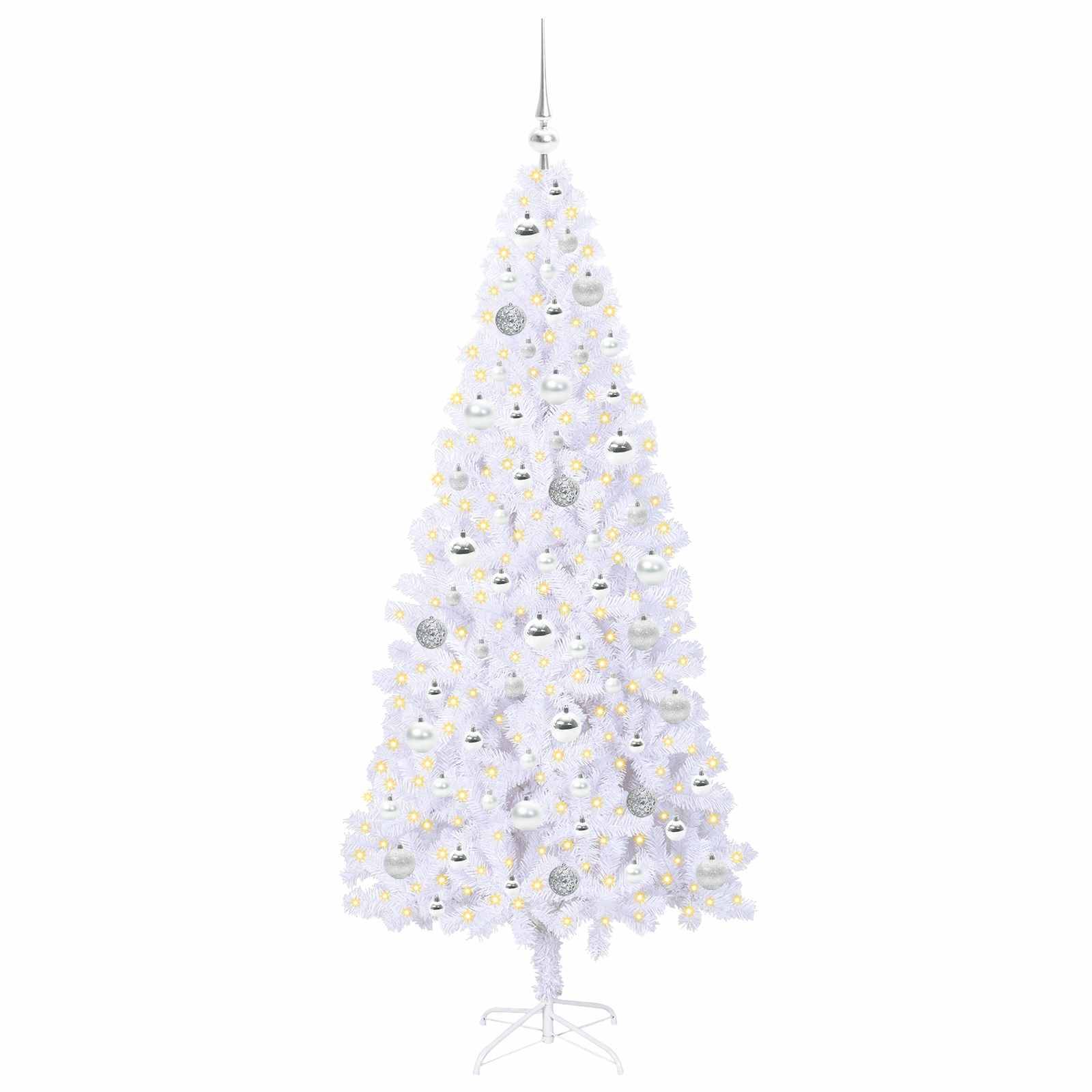 Vidaxl - Sapin de Noël artificiel avec 300 LED Blanc 180 cm PVC et Acier vidaXL 3426662 - Image 4