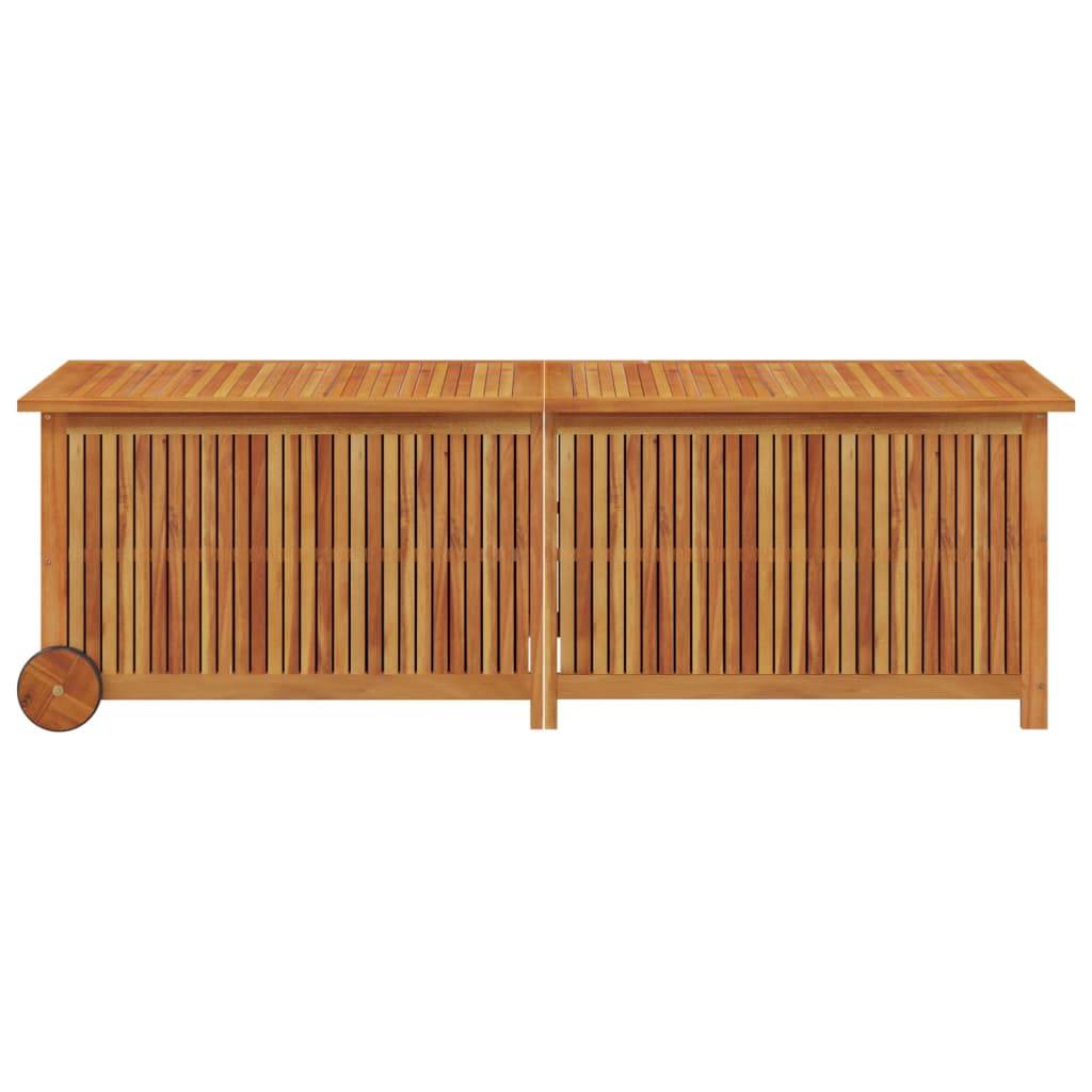 Helloshop26 - Coffre boîte meuble de jardin rangement avec roues 150 x 50 x 58 cm bois acacia - Imagen 3