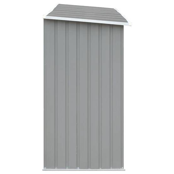 Grand Abri à bûches Acier Galvanisé Stockage Bois Chauffage 330x84x152 cm Gris - ComfortXL Outdoor Living - Image 4