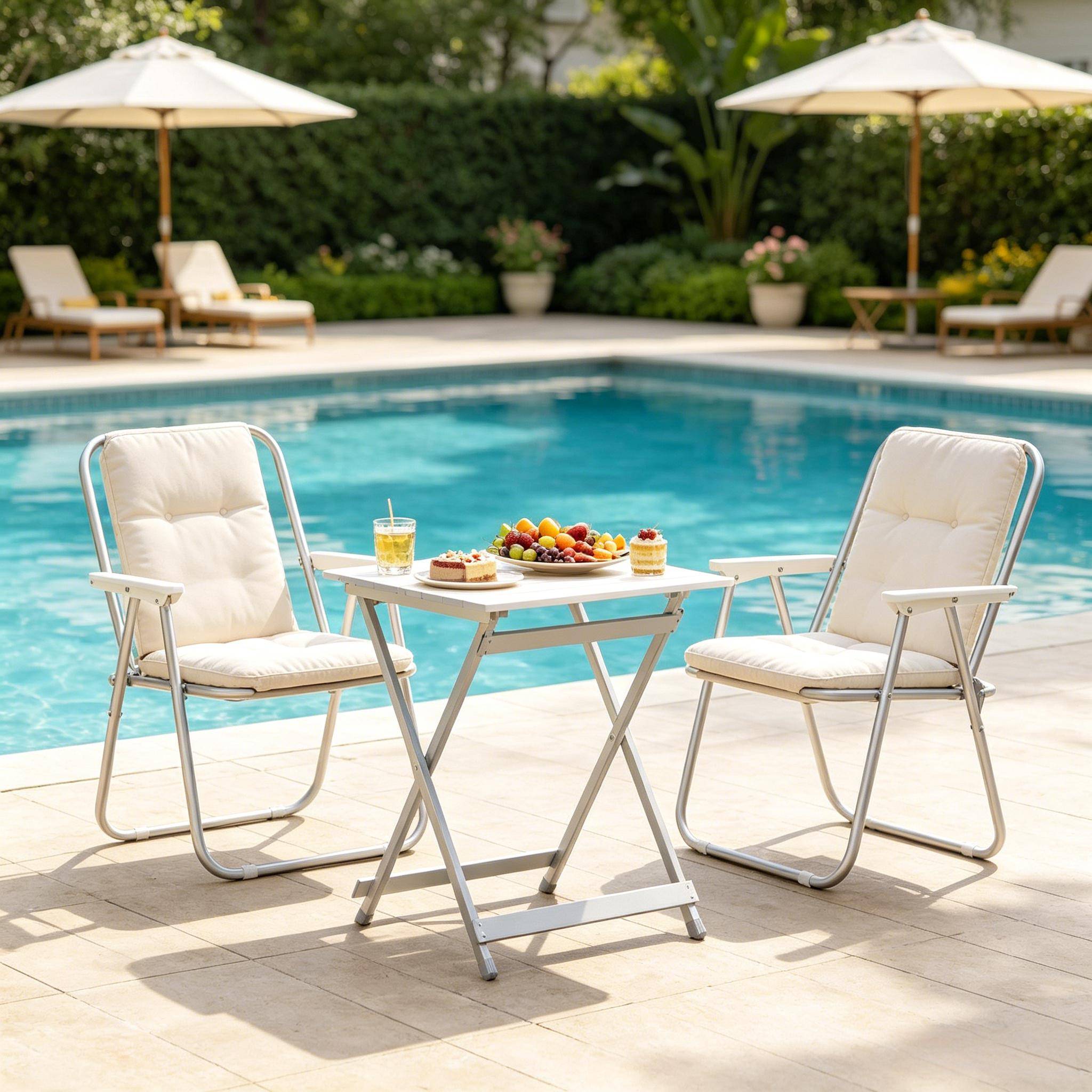 ComfortXL - Table pliante aluminium jardin balcon camping ultralégère argent 50,5x47x59,5cm - ComfortXL Outdoor Living - Image 7
