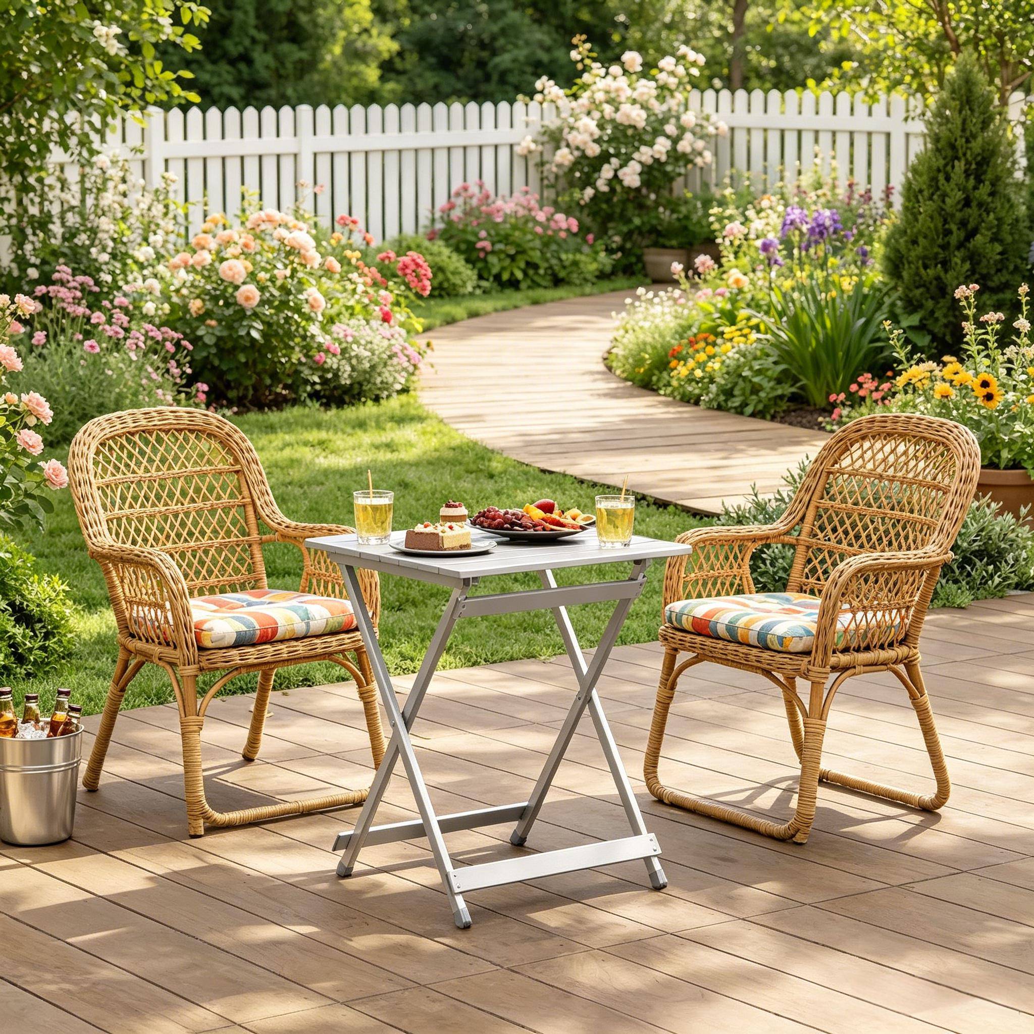 ComfortXL - Table pliante aluminium jardin balcon camping ultralégère argent 50,5x47x59,5cm - ComfortXL Outdoor Living - Image 1