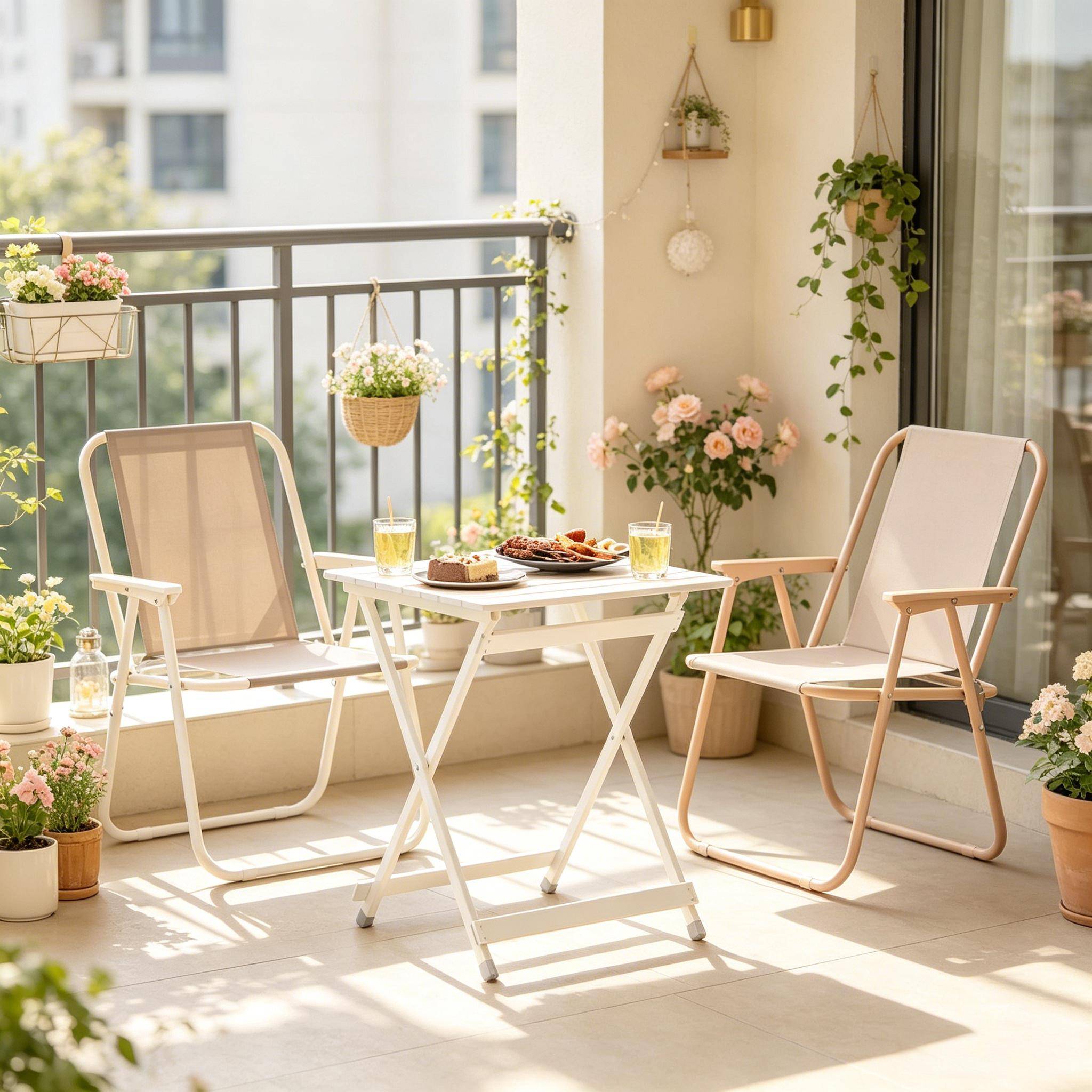 ComfortXL - Table pliante aluminium jardin balcon camping ultralégère argent 50,5x47x59,5cm - ComfortXL Outdoor Living - Image 4