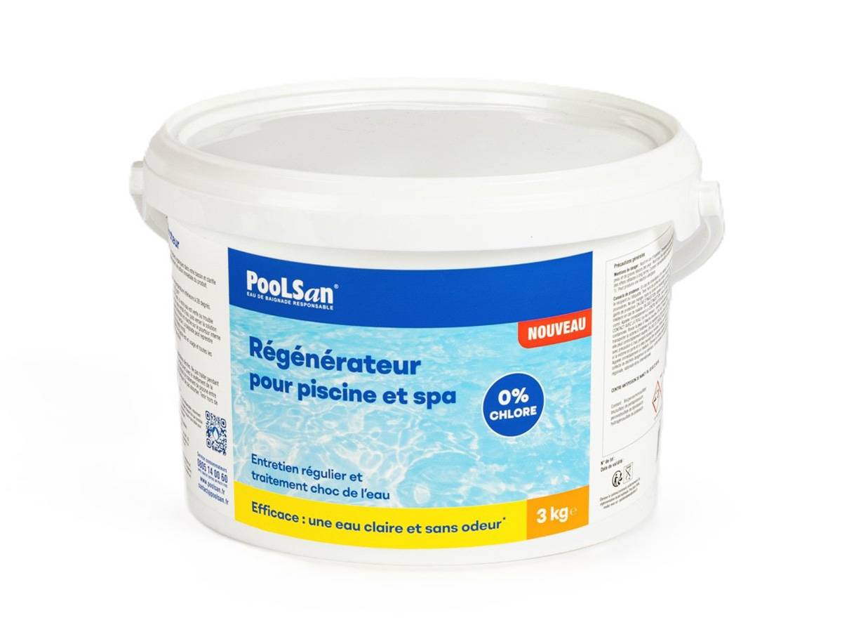 Poolsan - BSI - PooLSan - Recharge Sans Chlore - Régénérateur - Désinfection Eau Piscine ou Spa - Seau 3kg - Imagen 1