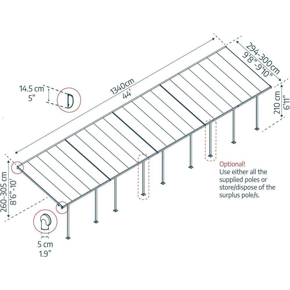 Canopia - Canopia Pergola Feria 3X13,4 Grise - Imagen 3