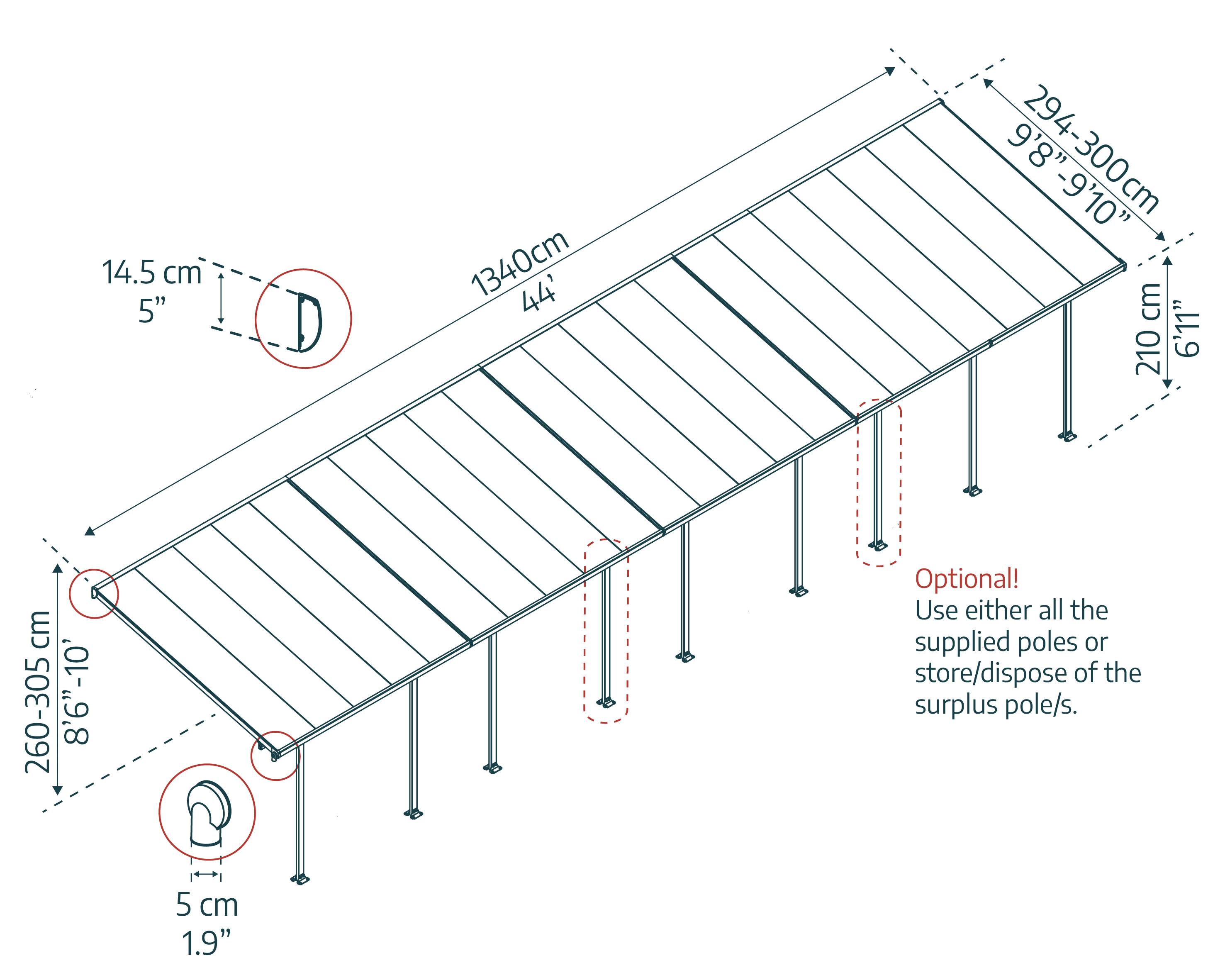 Canopia - Canopia Pergola Feria 3X13,4 Grise - Imagen 5