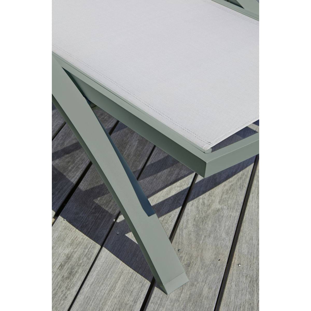 Dcb Garden - Lot de 2 Bains de Soleil Empilables "Barcelona" 195cm Kaki - Image 4