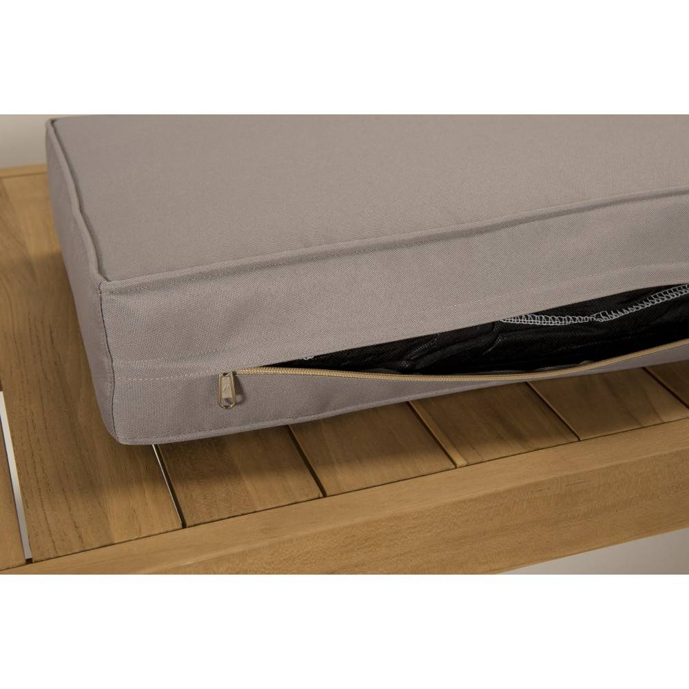 Macabane - KIM - Salon de jardin bois teck canapé d'angle 5p. et table basse rect - Imagen 3