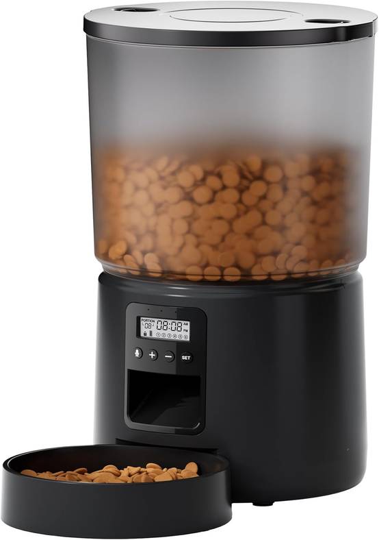 Distributeur Croquettes de 5L Chat Automatique noir Vendos85
