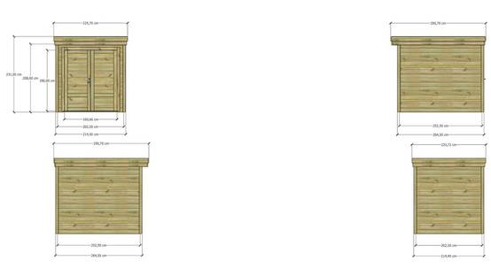 ABRI DE JARDIN bois autoclave 27mm - 2,14x2,64m / 6m2 - Bac acier - Abri Français - Image 4