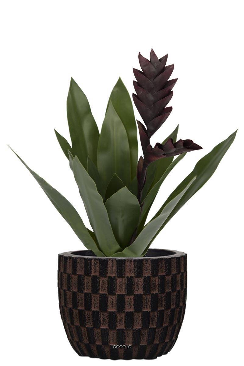 Artificielles - Bromélia fleurie artificielle en pot, H 40 cm Mauve violet - couleur: Mauve violet - Imagen 2