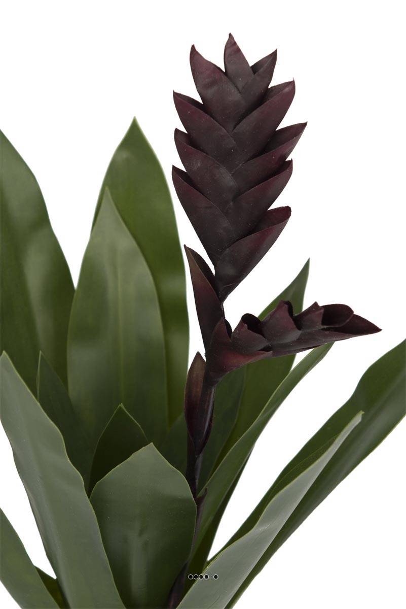 Artificielles - Bromélia fleurie artificielle en pot, H 40 cm Mauve violet - couleur: Mauve violet - Imagen 3