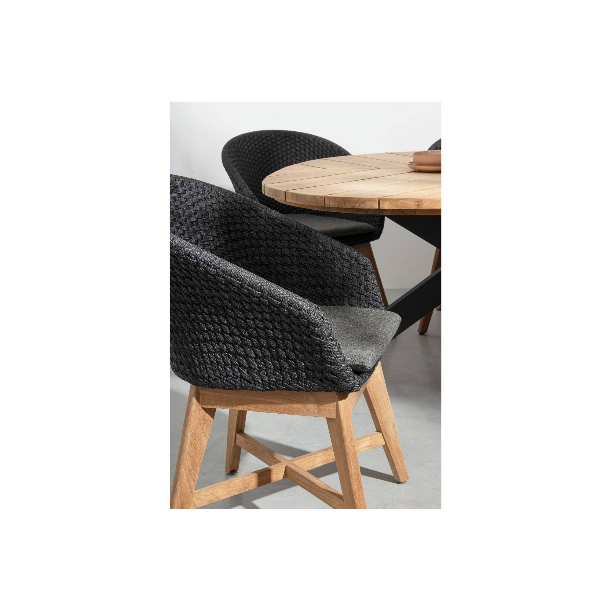 Autre - Table de jardin forme galet en teck et aluminium L160 - CAP FERRET - Imagen 5
