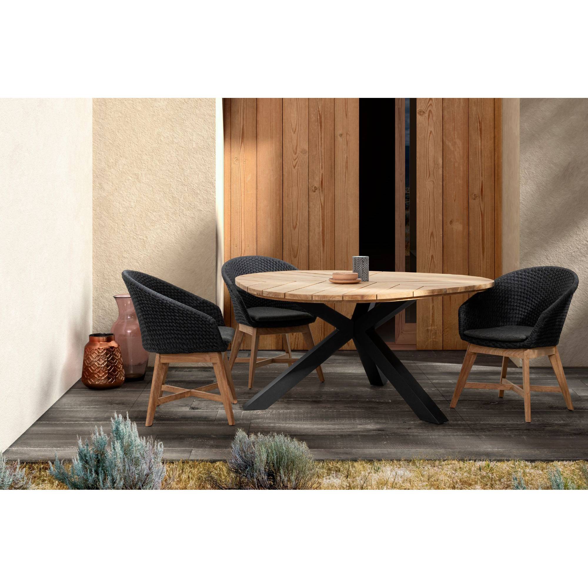 Autre - Table de jardin forme galet en teck et aluminium L160 - CAP FERRET - Imagen 3