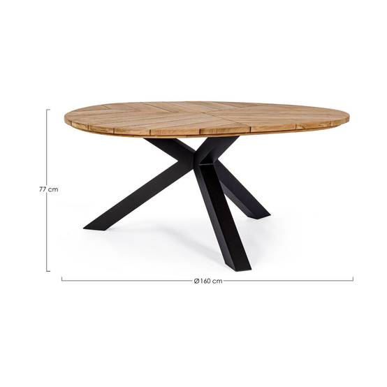 Autre - Table de jardin forme galet en teck et aluminium L160 - CAP FERRET - Imagen 10