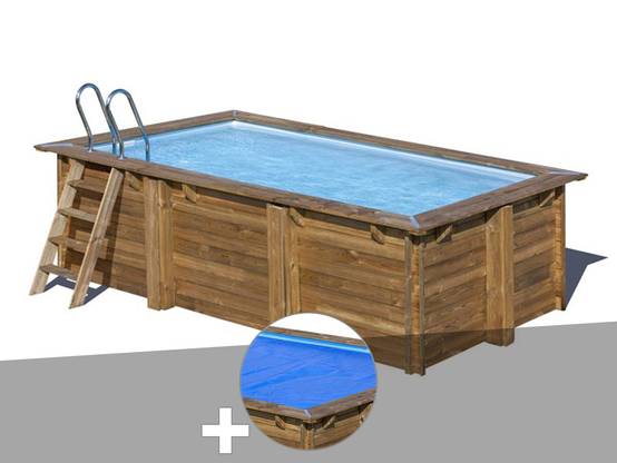 Gré - Kit piscine bois Gré Marbella 2 4,20 x 2,70 x 1,17 m + Bâche à bulles