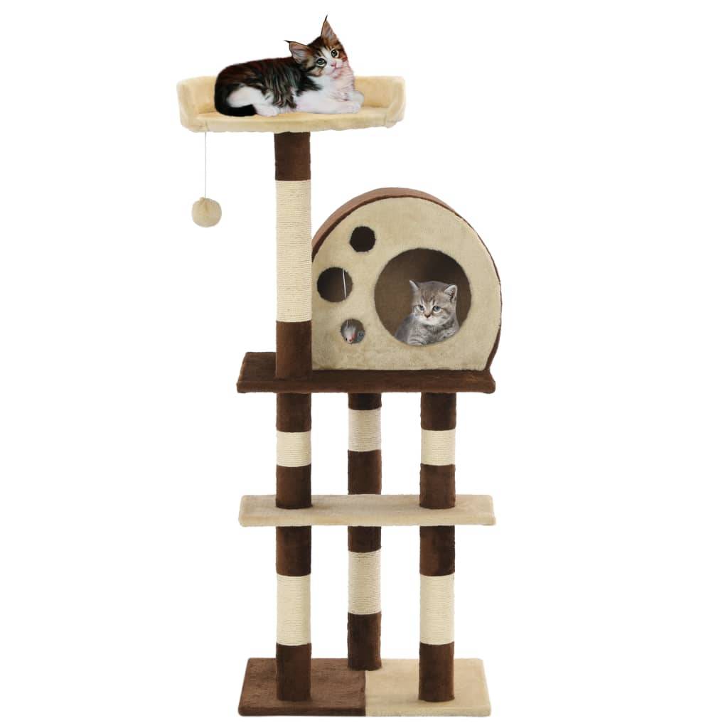 Vidaxl - Arbre à chat avec griffoirs en sisal 127 cm Beige et marron vidaXL 170628 - Imagen 2