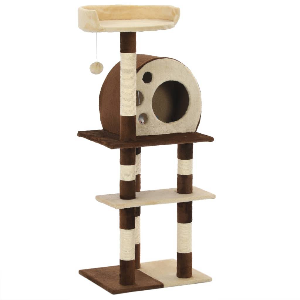 Vidaxl - Arbre à chat avec griffoirs en sisal 127 cm Beige et marron vidaXL 170628 - Imagen 1