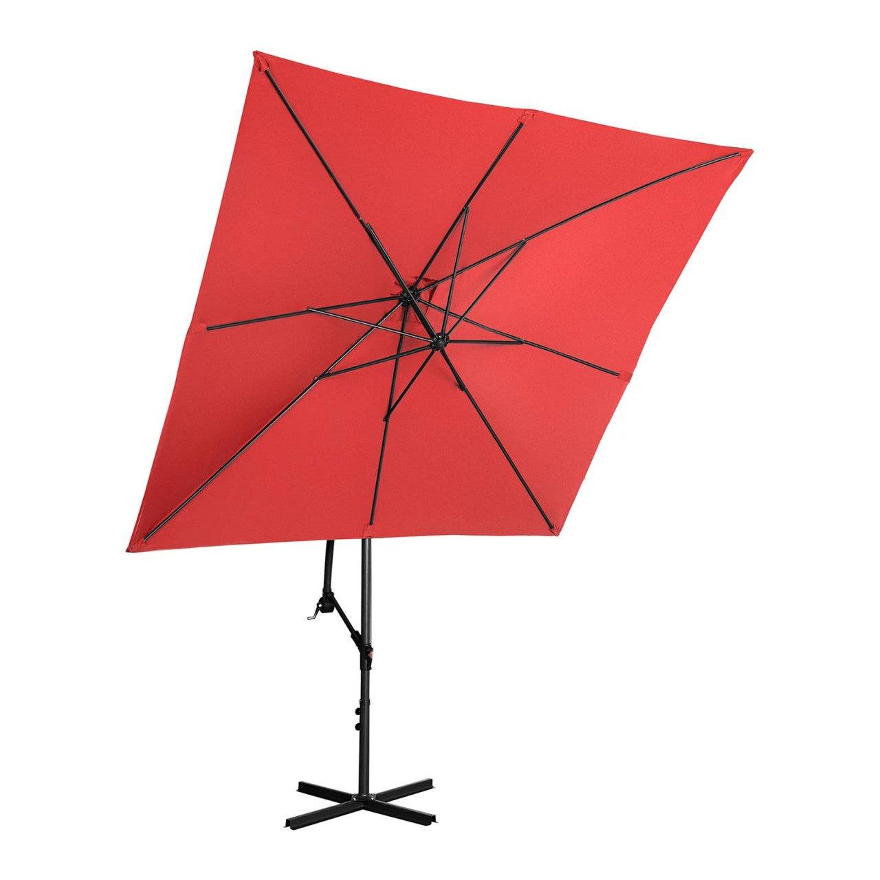 Helloshop26 - Parasol de jardin meuble abri terrasse carré 250 x 250 cm inclinable rouge - Imagen 1