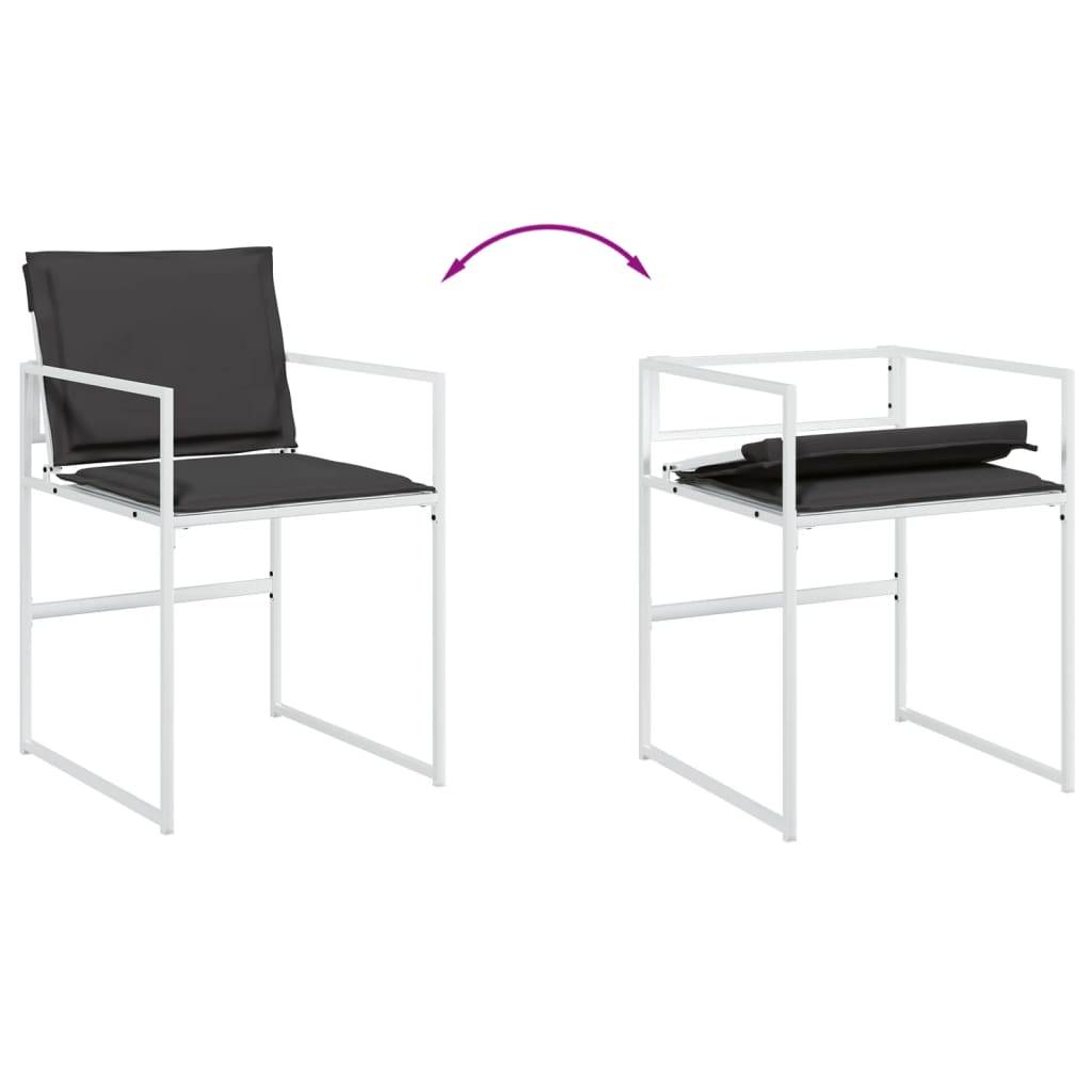 Vidaxl - Ensemble à manger de jardin avec coussins 5 pcs-Salons de jardin blanc textilène 427203 - Image 8