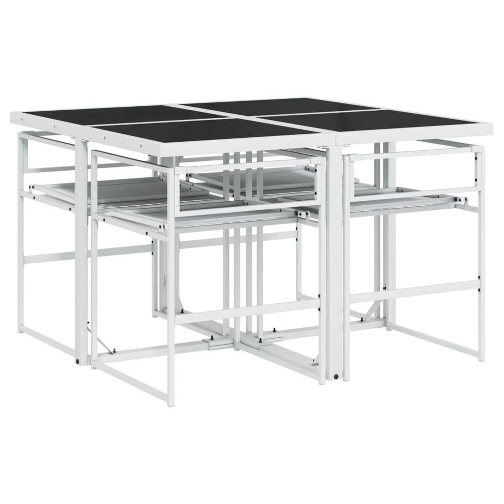 Vidaxl - Ensemble à manger de jardin avec coussins 5 pcs-Salons de jardin blanc textilène 427203 - Image 7