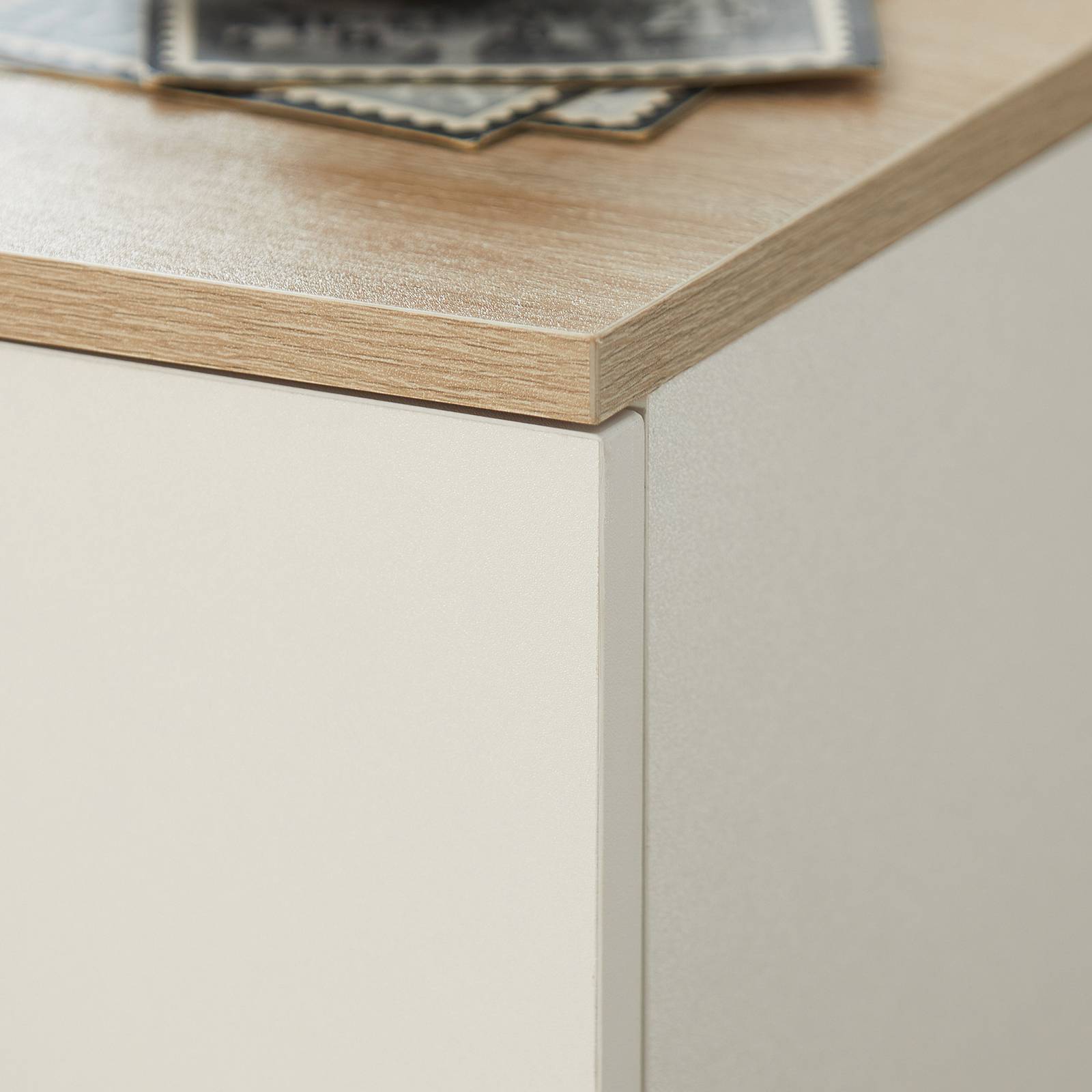 SoBuy FBT111-WN Table de Chevet Moderne avec Tiroir, Blanc, Design Élégant pour Chambre ou Salon - Image 7